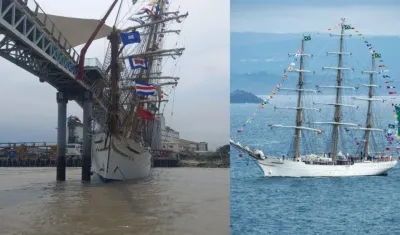 Buque escuela brasileño impacta contra un puente en río de Ecuador.