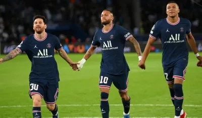 Lionel Messi, Neymar y Kylian Mbappé. 