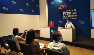 Ministro de Turismo, Juan Carlos García, en rueda de prensa.