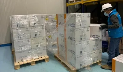 Imagen de las vacunas que llegaron.