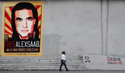 Mural de Alex Saab en Caracas.