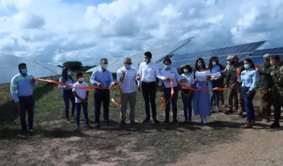 Parque Solar Canal del Dique fue inaugurado este viernes en Arjona, Bolívar.