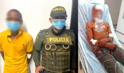 Un capturado y uno de los lesionados.