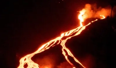 Los derrames de lava del volcán de La Palma.