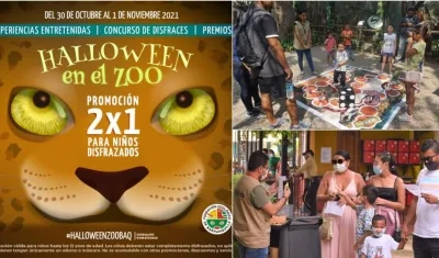 Actividades divertidas, concurso de disfraces y promoción 2x1 para niños disfrazados.