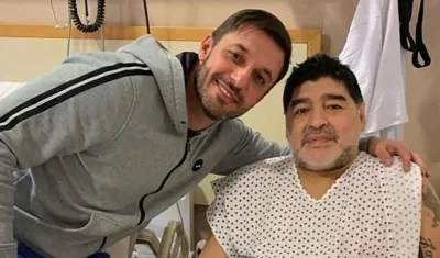 El abogado Matías Morla y Diego Maradona.