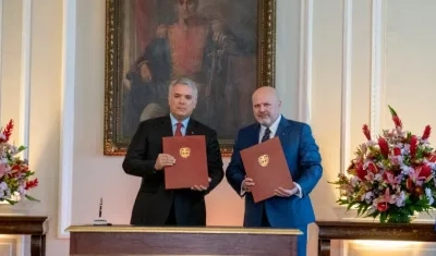 El Presidente Iván Duque y el Fiscal Karim Khan.