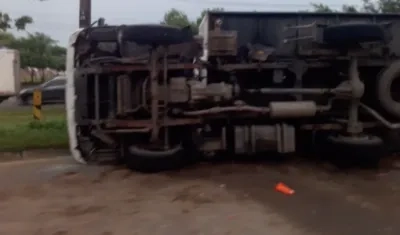 Así quedó el furgón.