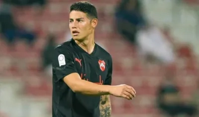 James Rodríguez en acción de partido. 