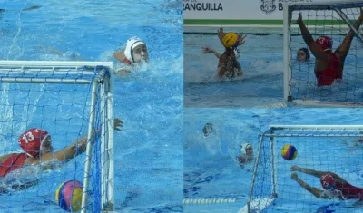 Susana Atehortua, jugadora más valiosa del partido, anota una de los goles definitivos de Colombia.