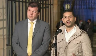 Víctor Muñoz y el Ministro del Interior, Daniel Palacios.