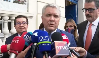 Presidente Duque en declaraciones en Francia.