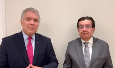 El Presidente Iván Duque y el Ministro Fernando Ruiz.