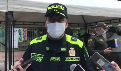 El General Luis Carlos Hernández, comandante de la Policía Metropolitana de Barranquilla