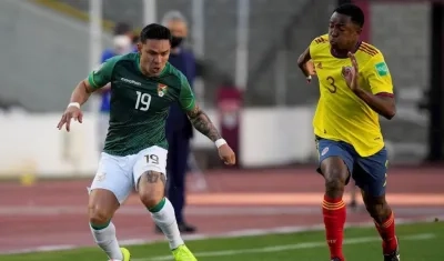 Óscar Murillo, de la Selección Colombia, ante Bolivia
