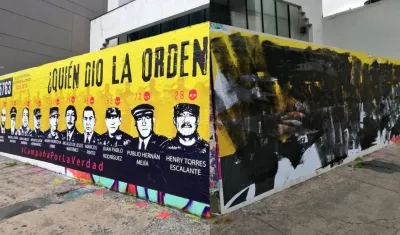 Mural Quien dio la orden, en Bogotá.