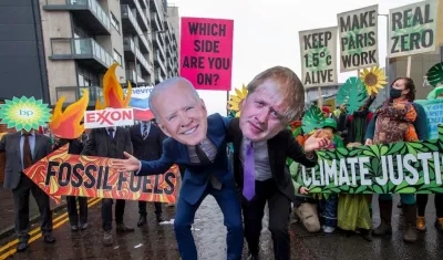 Imagen de la protesta en Glasgow.