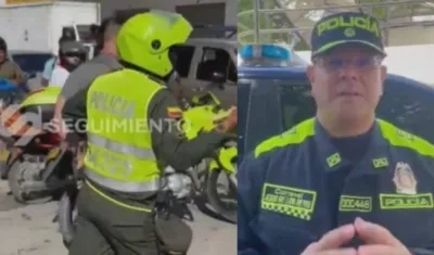 Dueño del gimnasio detenido y el coronel Jesús De Los Reyes, comandante de la Policía de Santa Marta.