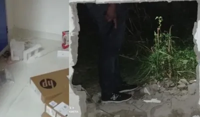 Imágenes del robo y del hueco que hicieron.