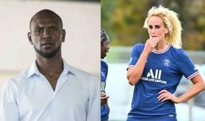 Éric Abidal y Kheira Hamrahoui.