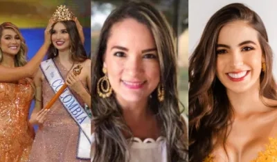 Señorita Colombia 2021 a la izquierda, al centro Carolina Lorduy y a la derecha la Señorita Córdoba.