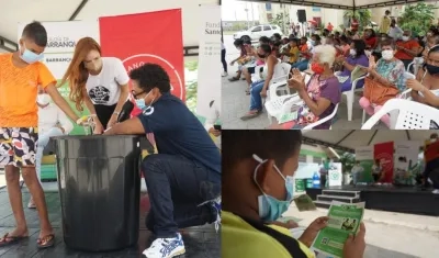 La primera dama Silvana Puello, en el programa  ‘Recicla por BAQ’ en Villas de San Pablo.