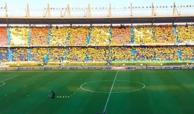 Aficionados en el estadio Metropolitano.