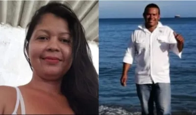 Eyenis Cerchar y su pareja Davinson Narváez. 