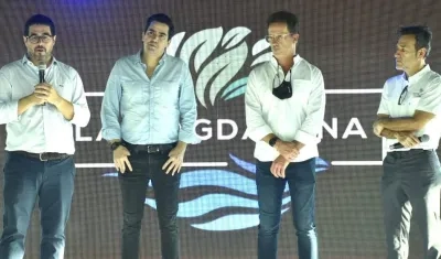 Clemente Fajardo, vicepresidente de Petromag; Lucas Ariza, Director de Asoportuaria; René Puche, presidente de la SPRB y Jaime Dávila, presidente de Petromag.