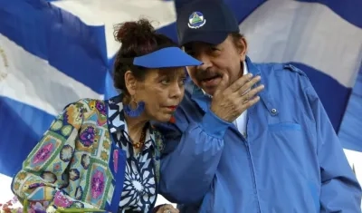 Presidente de Nicaragua, Daniel Ortega, y  la vicepresidenta Rosario Murillo.