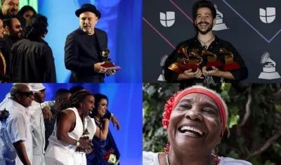 Rubén Blades, Camilo, intérpretes de Patria y Vida, y Petrona Martínez.