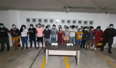 Los capturados por la Policía como presuntos integrantes de la banda Los Costeños.