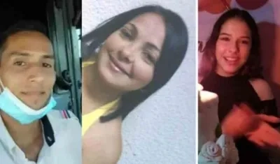 Los rostros de las tres víctimas en el accidente. 