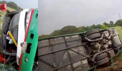 Bus accidentado en Bolívar