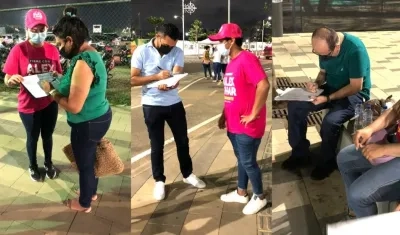 Proceso de recolección de firmas.