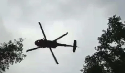 Helicóptero que sobrevoló a baja altura. 