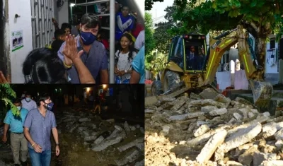El alcalde Jaime Pumarejo dio inicio de las obras para que el barrio San Luis quede pavimentado.