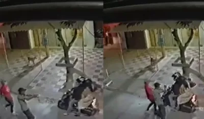 Momento del atraco en Santo Tomás. 