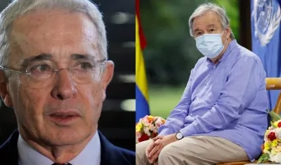 Álvaro Uribe y António Guterres.