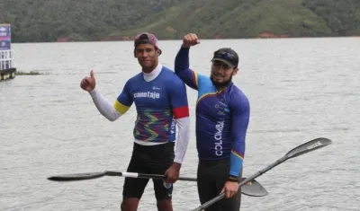Jhon Pacheco y Sebastián Díaz, remeros colombianos clasificados. 