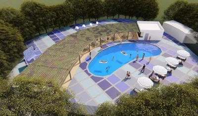 Área de piscinas del parque lineal.