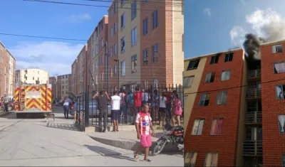 Los bomberos de Soledad hicieron presencia en el lugar de la emergencia. 