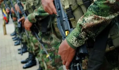 Soldados del Ejército Nacional. 