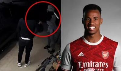 Momento del intento de robo a Gabriel. 