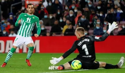 Acción del gol del Betis. 
