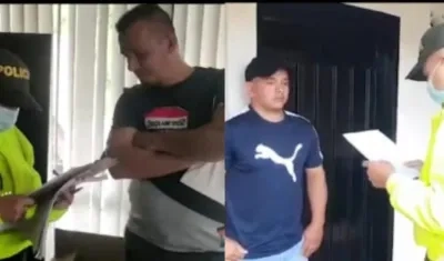 Dos de los capturados en el operativo. 