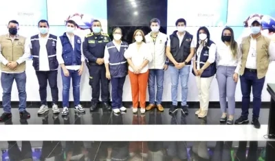 La Procuradora Margarita Cabello instalando el PMU en Barranquilla.