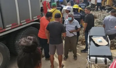 Lugar de donde fue rescatado el obrero. 