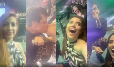 Momento del beso de Silvestre Dangond a la seguidora.