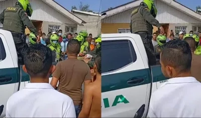 Uno de los presuntos ladrones fue llevado por la Policía a la Clínica San Ignacio. 